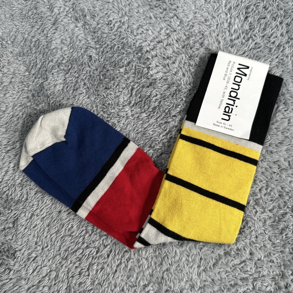 MONDRIAN SOCKS Made In Sweden Picture II 1936-43 Yellow Red Blue Guggenheim